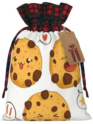 Chip Cookies Weihnachtssüßigkeitentüten, mit Etiketten, wiederverwendbar, verwendet für Feiertagsverpackungen, Weihnachtsfeiern.