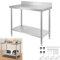 XINZI Edelstahl Arbeitstisch 120x60x85cm mit Aufkantung, Edelstahltisch mit verstellbaren Füßen, Edelstahl Tisch Gastro Tisch Zubereitungstisch Lebensmittelzubereitung Tisch Küchentisch Zerlegetisch