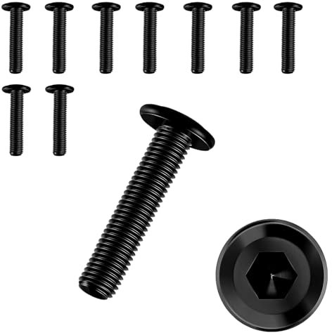 10 Pièces Vis M5 X 25,Vis m5,Boulon m5,Boulons,Acier Inoxydable A2 V2A,Six Pans Creux,Entièrement Fileté,Noir(M5 X 25)
