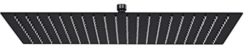 AJJHUUKI Soffione doccia a pioggia in acciaio inox 50x30 cm rettangolare nero