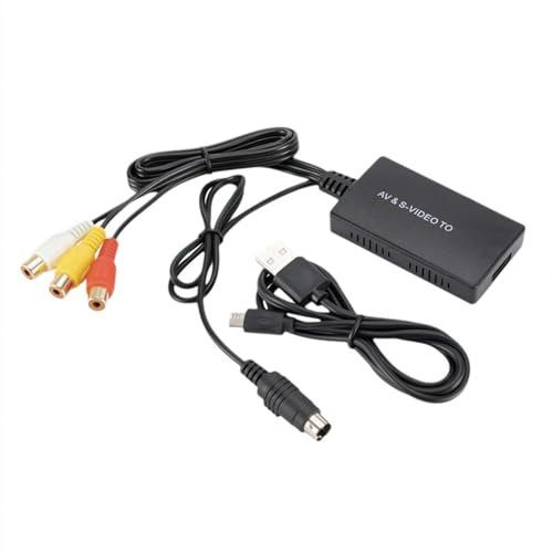 Convertitore adattatore da RCA a HDMI, convertitore da HDMI ad AV e S-Video, convertitore audio video composito, supporta 720P/1080p per STB/VCR/Blu-ray/DVD/laptop/TV/proiettore, ecc