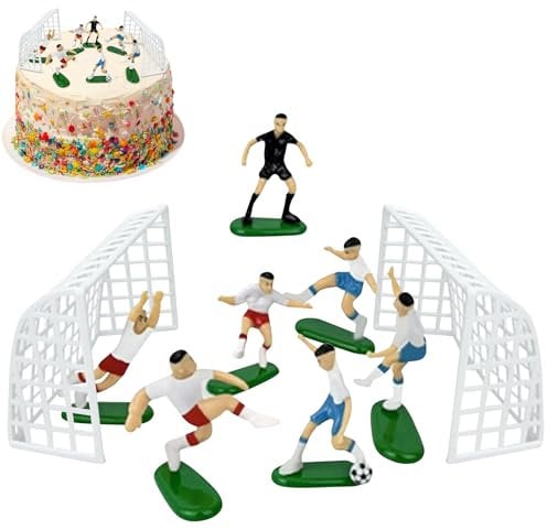 Football Cake Toppers For Boys - Personalised Cake Decorations - Personalise Soccer Birthday Cake Toppers - Football Cake Decorations For Men Father'S Day And Football Theme Party