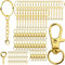 150 Stk Schlüsselringe mit Kette Schlüsselanhänger Basteln Schlüsselanhänger Selber Machen Schlüsselanhänger Ringe Set Key Chains Schlüsselanhänger Zubehör für Schlüssel DIY Schmuckherstellung Gold
