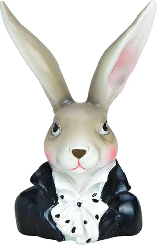 Generisch Osterdeko Hasenbüste Osterhase mit Fliege schwarz-weiß Hasenkopf (32)