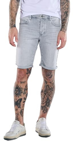 emilio adani Herren Jeans-Shorts Regular, Hellgrau