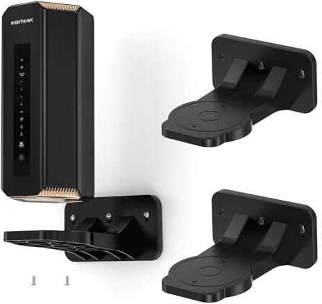 EDUP Orbi WiFi 7 Wall Mount Kit, ABS Orbi & Nighthawk Tri-Band Router Mount Bracket Optimize Space Compatible with Orbi WiFi 7 Mesh Systems & All Nighthawk Wi-Fi 7 Routers (Black, 2 Pack)