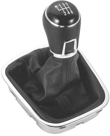 ZJWHDSKF Palanca de Cambios de 5/6 velocidades con Funda de Cuero Estilo de Coche para Volkswagen Polo 6C (2015 2016 2017 y 2018)
