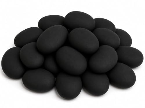 Black Gas Fire Pebbles. Made in UK Suitable for Gas LPG Living Flame Fires 10/20/30 (20)