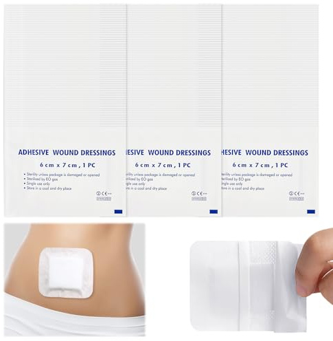 90 Pcs Wundpflaster Steril,6x7cm Sterile Wundverband Pflaster Steriler Wundpflaster Sensitive Pflaster,Atmungsaktiv Hautfreundlich,Geeignet Fixieren Wundauflagen,Schutz Haut Schmerzfreien Entfernen