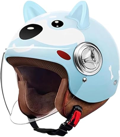 Motorradhelme Für Kinder. Für Jungen Und Mädchen Von 3 Bis 15 Jahren. Halbschalenhelm Mit HD-Sonnenvisier, ECE-Zertifiziert B,54-59CM