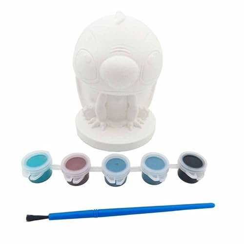 Paint Your Own Stitch Figure Kit for Kids – 14cm Ceramic Model with Paint Brush & 5 Paint Pots – Creative Craft Activity Set for Children – DIY Paint & Display Figurine – Fun Art Gift for Ages 3+