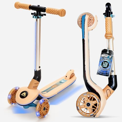 Apollo Whizzie LED Kinderroller, klappbarer Kinder Scooter, höhenverstellbarer Dreiradscooter für Kinder ab 3 Jahre, LED-Effekt in Rollen, Lenker und Deck, 3-Rad Roller im coolen Design