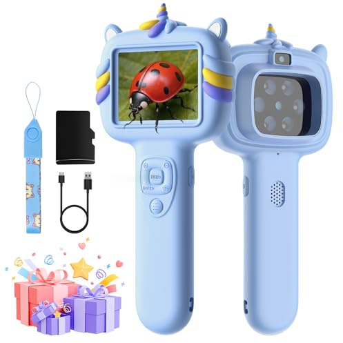 Microscope portable pour enfants, avec écran de 2,4 et mise au point automatique, mini microscope numérique pour jouets de jardin