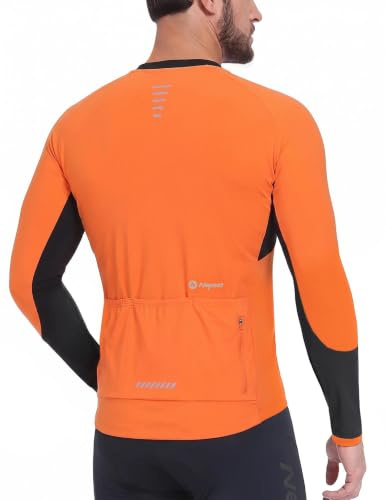 Nepest Radtrikot Herren Langarm Fahrradtrikot Herren, 4 Taschen, UPF50+ | Rennrad Trikot Herren Langarm, Atmungsaktiv, Schnelltrocknend, Reflektierend, MTB Trikot, Mountain, Fahrrad, Cycling Jersey