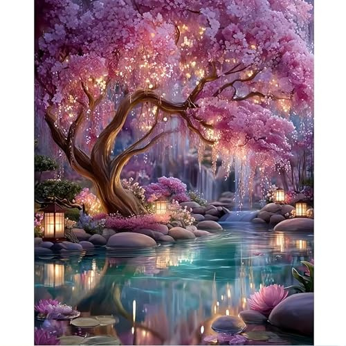 Hongyrjy Baum des Lebens Diamond Painting - Diamant Painting Erwachsene Traumbaum, 5D Diamond Painting Bilder für Geschenk und Wanddekoration Zuhause 30x40cm
