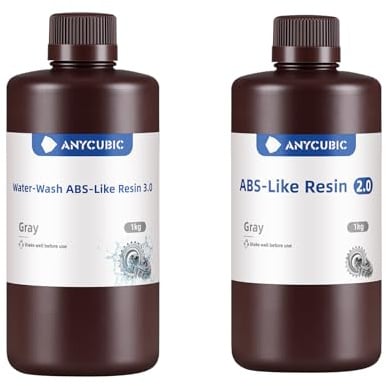 ANYCUBIC Wasser Waschbares ABS-Like Resin 3.0 und ABS-Like Resin 2.0 Grau Bundle