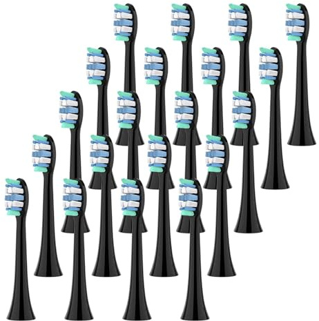 Kompatibel mit Zahnbürsten-Ersatzzahnbürstenköpfen, Bürstenkopf kompatibel for 2100 4100 5100 6100 7300 9000(Black-20 Pcs)