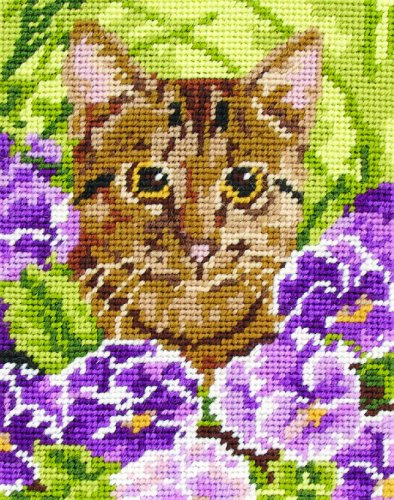 Anchor MR933 Tapestry Kit: Starter: Cat, Multi-Colour, 14 x 18cm