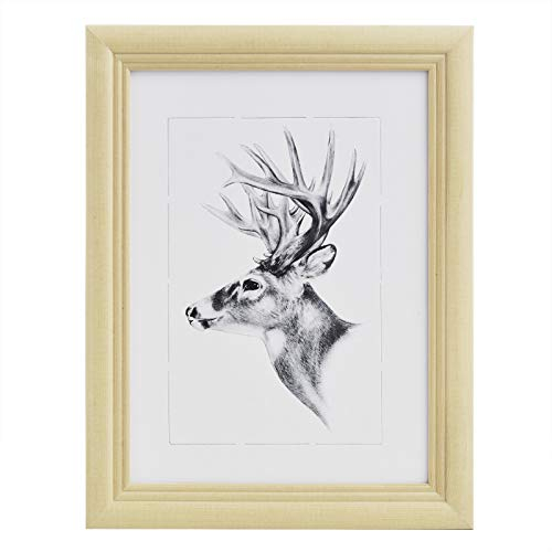 WOLTU Bilderrahmen 15x20cm Fotorahmen Holzrahmen mit Passepartout, zum vertikalen oder horizontalen Aufhängen/Aufstellen, Posterrahmen Collage Wanddeko, Naturfarbe