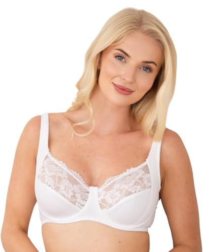 Camille Underwired Lace Full Cup Bra | Comfortable Women's Everyday Bra with Elegant Floral Lace Finish, Comfort & Support, Full Coverage