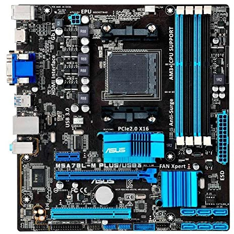 ASUS M5A78L-M Plus/USB3 DDR3 HDMI DVI USB 3.0 760G AM3+ based Motherboard,Black