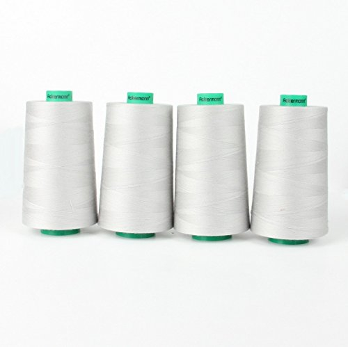 ACKERMANN 4X 5.000m UNIVERSAL NÄHGARN, Stärke 120, Qualitätsgarn, Overlock Garn, Garn für Overlock-Nähmaschinen (8099 Grau)