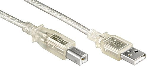 Claro USB PC ordenador Cable de impresora a a B enchufe de audio para Epson Lexmark Canon HP 5 m transparente