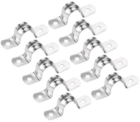 sourcing map 10 Stück U-förmige Rohrschelle Sattelgurt Rohrschelle Edelstahl M14