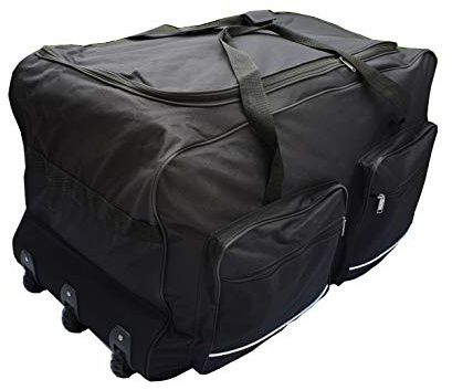 Flexible Reisetasche mit Rollen, Größe L-100L, XL-115L, XXL-150L, XXXL-200L, Schwarz, Blau, Schwarz , 150L