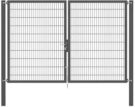 Alberts 637217 Doppeltor Flexo Plus mit Zubehör | verschiedene Breiten und Höhen | Pfostenstärke 100 x 100 mm | anthrazit | Breite 300 cm | Höhe 200 cm