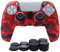 Hikfly Coque en silicone pour manette de PS5, compatible avec les poignées de manette PS5, coque antidérapante pour manette PlayStation 5, 1 x Skins avec 8 x capuchons de pouce (rouge)