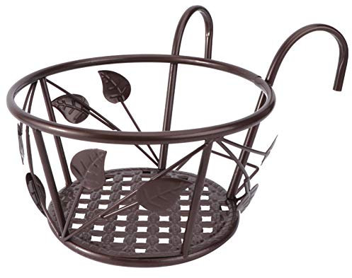 Cabilock 1 Pc Vaso Da Fiori Sospeso in Ferro Battuto Cesto Per Fioriera Da Appendere Al Balcone Staffa Di Montaggio Per Fioriera Ringhiera Ferro Da Stiro Ferro Metallico Piante Grasse