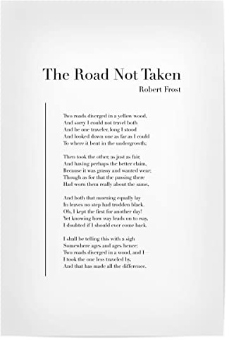 artboxONE Poster 30x20 cm Typografie The Road Not Taken by Robert Frost - Bild Road Book Love Book Lover