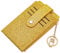 Valentoria Schlanker RFID-blockierender Kartenhalter, kleine Tasche, Schlüsselanhänger, Reißverschluss, Münzgeldbörse, Mini-Etui für Bargeld, Münzen und Karten für Damen und Herren, ZZ1-Bling-Gold,