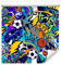 Muralo Tapete 10m Rolle Vlies Tapete Graffiti Aufschriften Jugend Sport Bälle Fußball Vliestapete 1000 x 53cm Wand Tapete Wohnzimmer Schlafzimmer Moderne Wanddeko Wand Dekoration