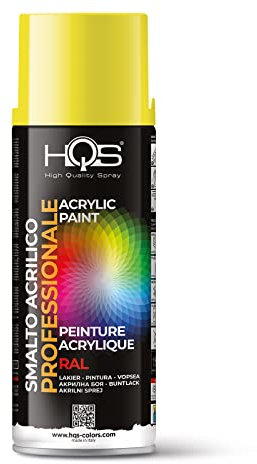 HQS Bomboletta di Vernice Spray Acrilica Colori Ral (Ral 1018 Giallo Zinco)