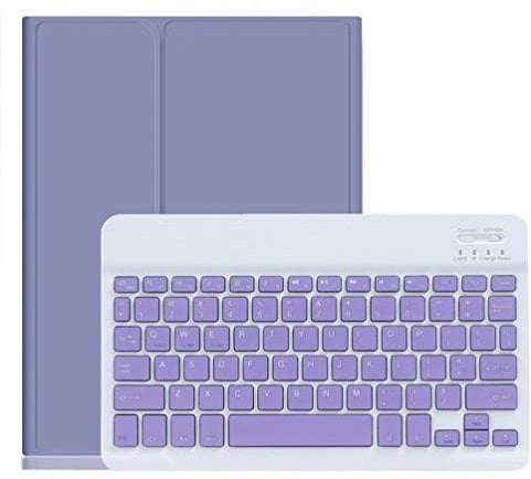 Color Keyboard Case for iPad Air 11 inch (M3/M2), iPad Air 5th&4th Generation 10.9 inch Case with Cute Magnetic Detachable Bluetooth Keyboard Cover (Purple)