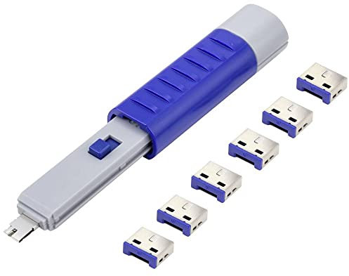 Renkforce USB-A Port Schloss RF-4714586 6er Set Silber, Blue inkl. 1 Schlüssel RF-4714586