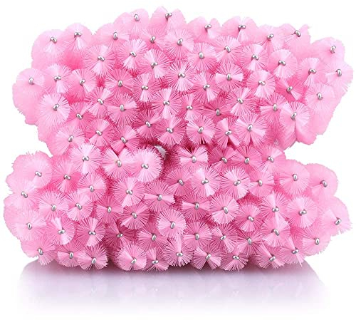 AURA Monaco | Glitzer Wimpernbürstchen Rosa – Fusselfreie, Superflexible Einweg Wimpernbürste für Wimpernverlängerung & Lash Styling, 10 cm Länge