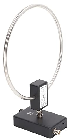 VGEBY Short Wave Radio Antenna, 3-30MHz Stainless Steel Loop Antenna, Active Receiving Antenna, Radio Antennas with 20dbi Gain, BNC-3.5 Feeder Line