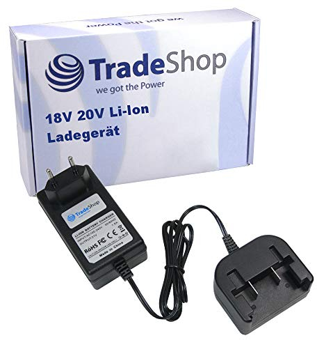 Trade-Shop 18V 20V Li-Ion Akku Ladegerät Ladestation kompatibel mit Black & Decker BDCR18 BDCF18 BDCCF18 GTC610L GTC800L GTC1845L GTC18502PC GTC1850LB GTC18504PC