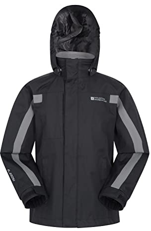 Mountain Warehouse Samson II Kids Waterproof Jacket | Triclimate Coat with Hood for Boys & Girls, Taped Seams & Adjustable Cuffs for Comfy Tailored Fit, For School & Everyday Wear