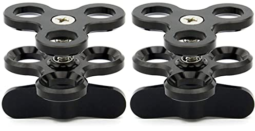 Herold 2 x Legierung Gelenkarme mit Kugelgelenk 3 Abschnitte Kugelgelenk Klemme füllen Licht Halterung Lampe Tauchen Unterfotografie Zubehör für Schwarz