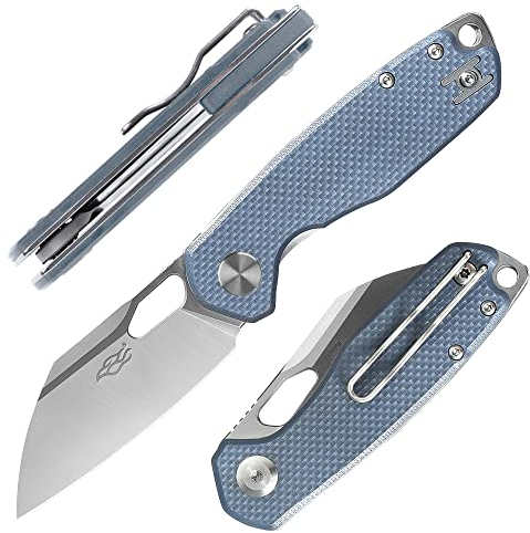 Firebird GANZO FH924-GY Couteau Pliant de Poche Lame en Acier D2 65 mm G10 Poignée Antidérapante avec Clip Camping EDC Couteau 160 mm 84 g (Gris)