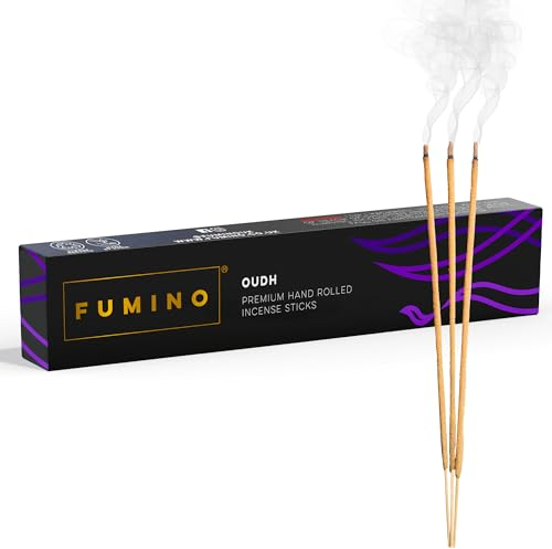 Fumino® Oudh Fresh Handmade Incense Sticks 14 per Box (15g) Masala Agarbatti Joss Scent Fragrance for Relaxation and Meditation, Home and House Decor