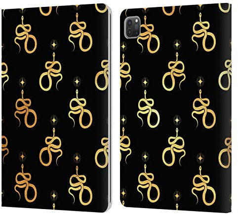 Head Case Designs Licenciado Oficialmente Haroulita Serpiente Oro Celestial Carcasa de Cuero Tipo Libro Compatible con Apple iPad Pro 11 2020/2021 / 2022