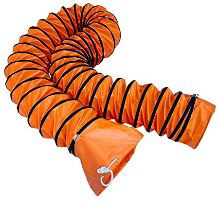 LIGUOYI Warmluftschlauch Für Abluftventilator 300mm 600mm Durchmesser, 10m 5m Länge Abluftschlauch Für Bauventilator, Zusammenklappbar Lufttransportschlauch Mit D-Rings, Langlebig Robust