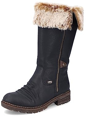 Rieker Damen Winterstiefel Z4751, Frauen Stiefel, wasserabweisend, riekerTEX,warm,gefüttert,wasserdicht,tex,Boots,schwarz (00),42 EU / 8 UK