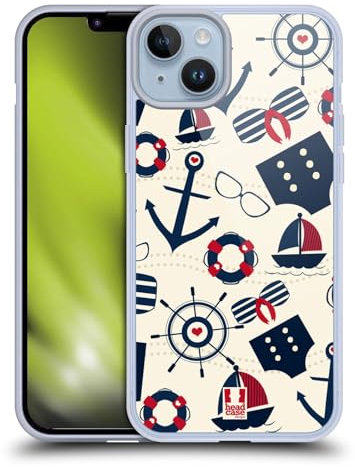 Head Case Designs Color Náutico Verano Náutico Caso de Gel Suave Compatible con Apple iPhone 14 Plus