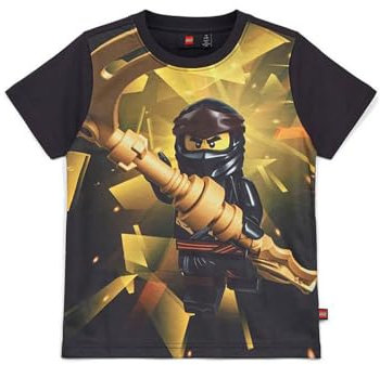 Lego Ninjago T-Shirt für Kinder | Kurzarm | T-Shirt für Jungen | 100% weicher Baumwolle |134 | Schwarz
